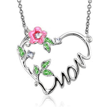 Load image into Gallery viewer, "Love You Mom"Heart Shaped Pendant Necklace,Crystal from Swarovski Crystal,Birthday Gift for Mom