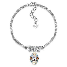 Load image into Gallery viewer, "Princesse de Monaco" Bowtie Dangle Bracelet with Swarovski Crystals. Jewelry for Women