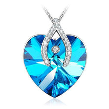 Load image into Gallery viewer, "Wishbone"Pendant Necklace Sapphire Jewelry Gifts for Her Best Wishes,Blue Crystal from Swarovski