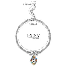 Load image into Gallery viewer, "Princesse de Monaco" Bowtie Dangle Bracelet with Swarovski Crystals. Jewelry for Women