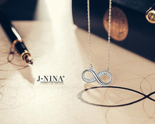 Load image into Gallery viewer, "Infinite Forever" Infinity Bib Necklace-with Luxury Jewelry Box as Valentines Day Gifts, Made with Swarovski Crystals, Women Pendant Jewelry