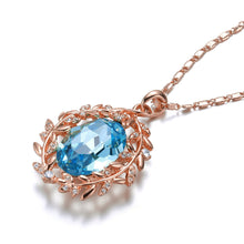 Load image into Gallery viewer, "Flower Fairy" Flower Pendant Necklace with Pink Teardrop Shaped Jewelry, Crystals from Swarovski
