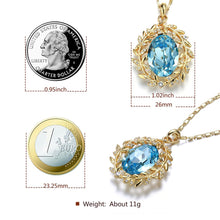Load image into Gallery viewer, "Flower Fairy" Flower Pendant Necklace with Pink Teardrop Shaped Jewelry, Crystals from Swarovski