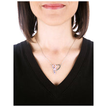 Load image into Gallery viewer, "Live, Laugh, Love" Pink Ribbon Heart Necklace