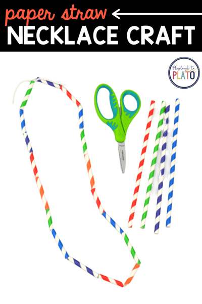 Have a few spare minutes to fill with a quick prep kids’ craft? Paper straw necklaces are fun for kids of all ages.