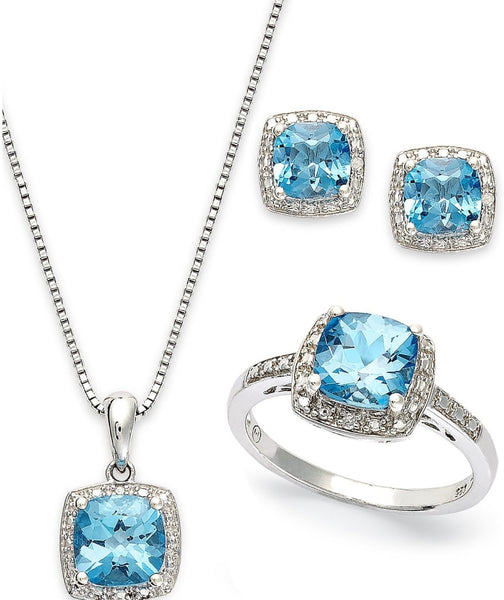 Macy’s Gemstone and Diamond Accent Jewelry Sets for $75 + free shipping