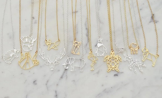 Origami-Style Animal Necklaces