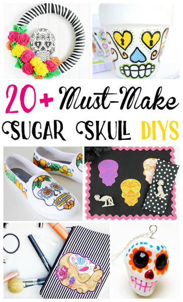 A fun collection of sugar skull crafts you can either DIY or buy – perfect for Day of the Dead celebrations or decorating all year round!