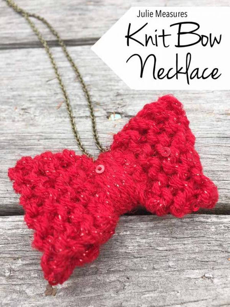 Knit Bow Necklace Tutorial