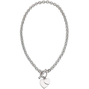 Beginnings Heart Charm Toggle Necklace - Silver