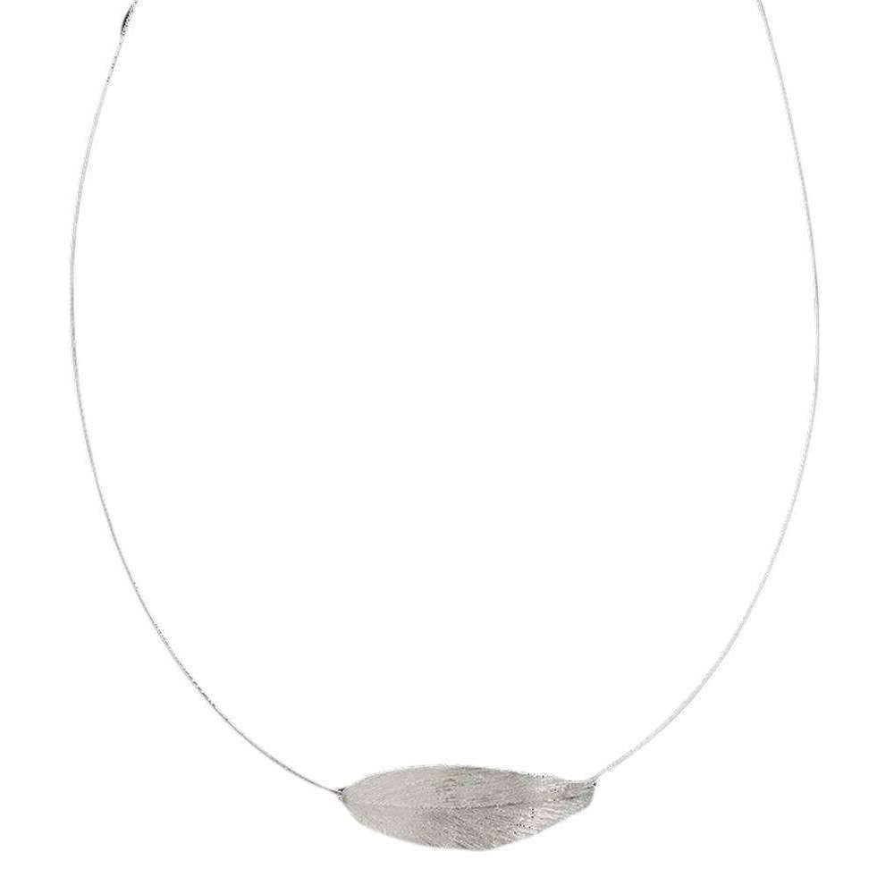 Aurum by Gudbjorg Raven Single Feather Necklace - Silver