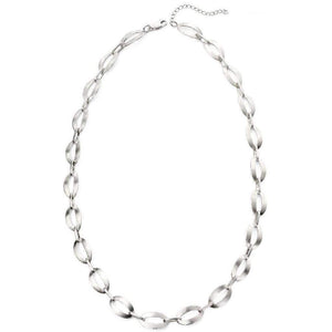 Beginnings Satin Oval Link Necklace - Silver
