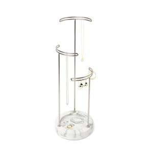 Tesora Jewelry Stand, Wht/Nkl