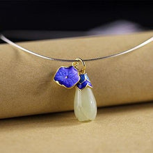 Load image into Gallery viewer, 100% 925 Sterling Silver Necklaces &amp; Pendants Long Snake Chain Necklace Women Magnolia Lotus Jade Pendant Fine Jewelry Gift SN03