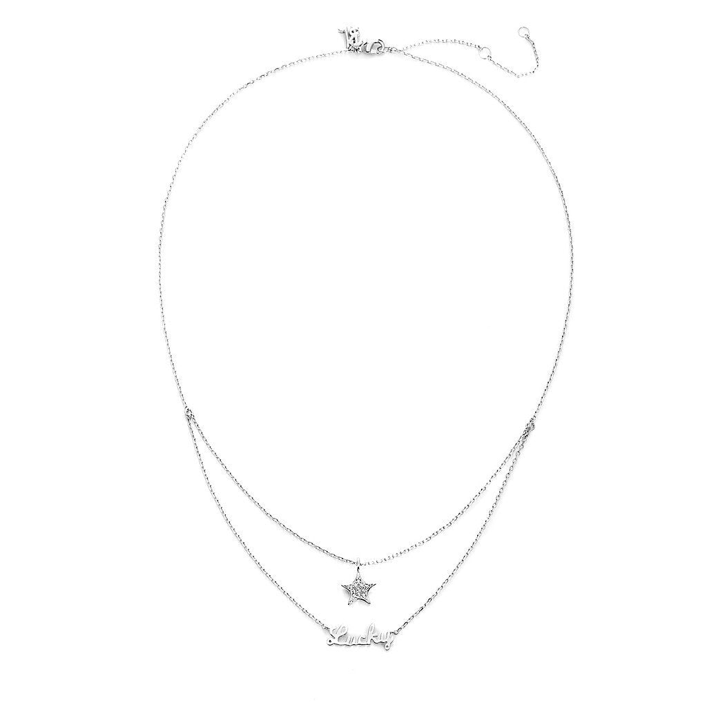 Layer star silver plated necklace
