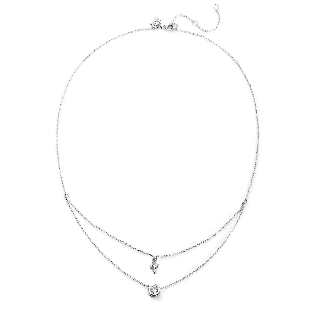 Layer Charms Silver Plated Necklace