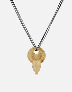Wise Lock Necklace, Matte Brass