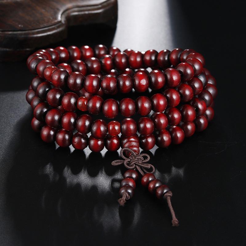 108 Beaded 8MM Natural Sandalwood Buddhist Buddha Mala