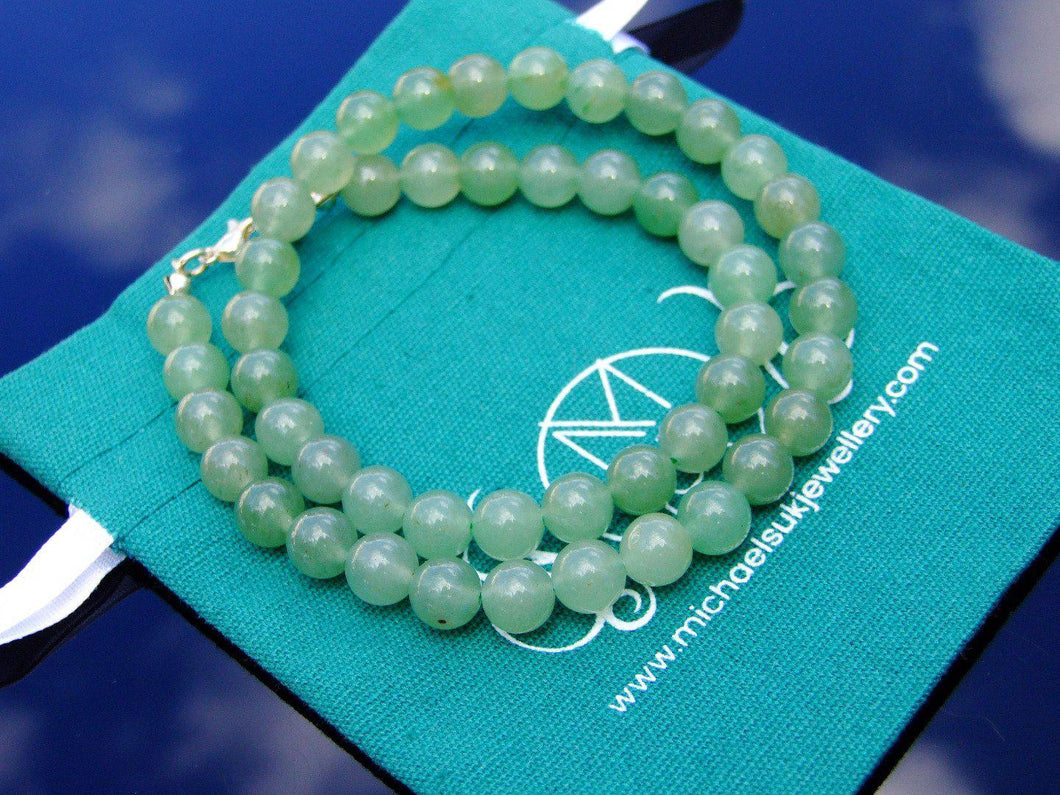 Aventurine Natural Gemstone Necklace 8mm Beaded 16-30inch