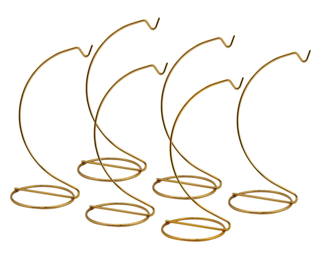 Smooth Brass Metal Wire Ornament Stand 7 Inch Pack of 6 Stands(1305-7)