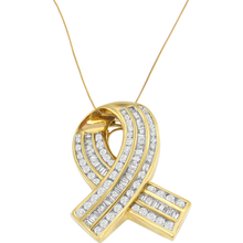 Load image into Gallery viewer, 14K Yellow Gold 2 1/2ct. TDW Baguette and Round-cut Diamond Pendant Necklace (G-H,VS1-VS2)