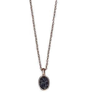 Necklace : Aileas : Rose Gold Plated : Black