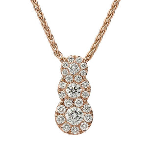 18ct Rose Gold 0.41ct Diamond Cluster Necklace