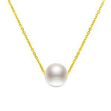 Load image into Gallery viewer, 18k AU750 Gold necklace lucky round pearls choker for girls Mum high luster pearls pink color diameter 7-10.5mmoptional