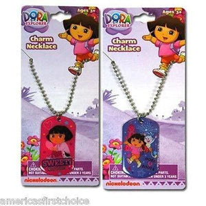 Nick Jr. Kids  Dora Sweet Muy Dulce + Boots Dog Tag Necklace PARTY FAVORS-NEW