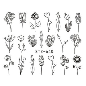 1pcs Nail Sticker Flower Water Transfer