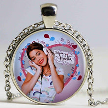 Load image into Gallery viewer, 1pcs/lot Violetta Necklace &amp; Pendant Cabochon Vintage Silver Chain Long Statement Necklaces Fine Jewelry HZ1