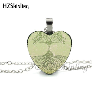 2016 New Divergent Heart Necklace Divergent Tree Pendant Jewelry Women Heart Necklace Art Glass Necklace HZ3