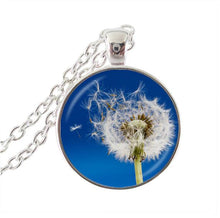 Load image into Gallery viewer, 2017 Limited Real Collier Collares Pendant Necklace Dandelion Plated Chain Necklaces Glass Cabochon Natural Plant Jewelry HZ1