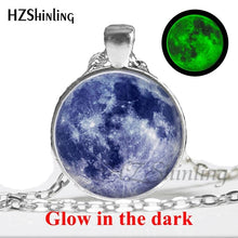 Load image into Gallery viewer, 2017 New Arrival Glowing Jewelry Full Moon Necklace Handmade Glass Dome Lunar Eclipse Necklace Glow in the dark Pendant Jewelry