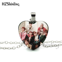Load image into Gallery viewer, 2017 New Trendy BTS Wings Teaser Heart Necklace Bangtan Boys Band Jewelry Glass Dome Pop singer Heart Necklace for fans HZ3