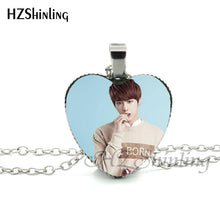 Load image into Gallery viewer, 2017 New Trendy BTS Wings Teaser Heart Necklace Bangtan Boys Band Jewelry Glass Dome Pop singer Heart Necklace for fans HZ3