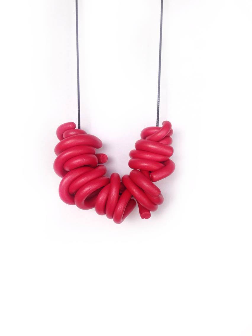 G. Red Swirl Necklace