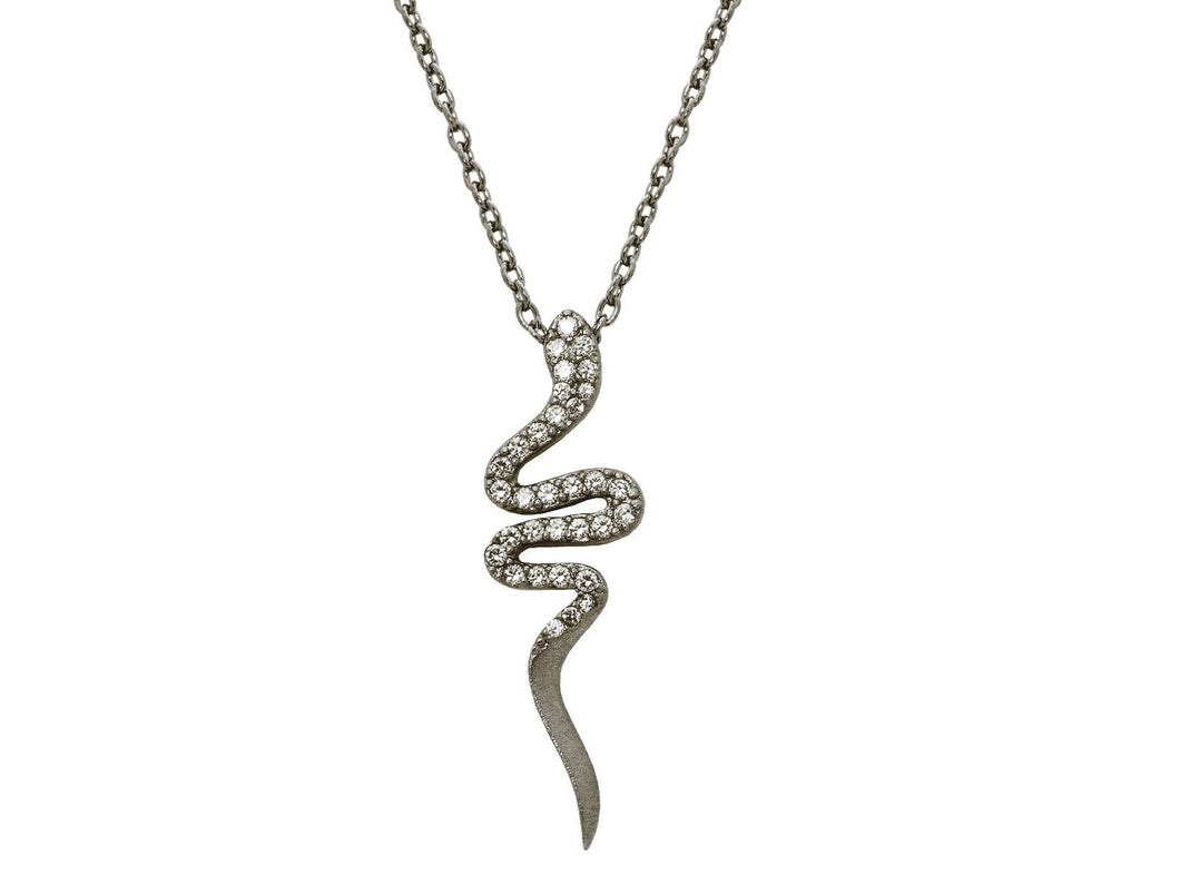 Midnight Cobra Snake Pendant Necklace