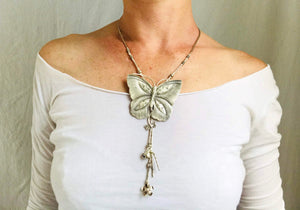 Fine Silver Butterfly Necklace from the Karen Hill Tribe of Thailand