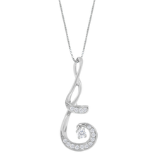 Load image into Gallery viewer, 10K White Gold 1/4 CTTW Round-cut Diamond Sparkling Spiral Pendant Necklace (I-J, I2-I3)