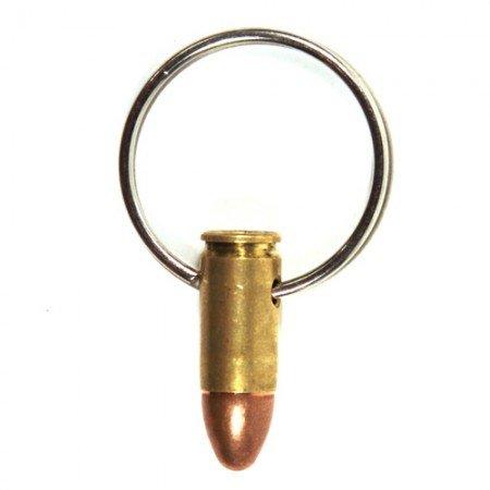 9Mm Bullet Key Chain / Pendant / Key Ring - Pierced