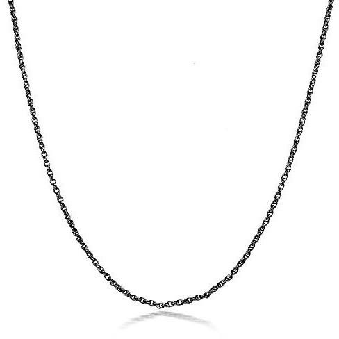 Black Tone Rope Chain Necklace, 18 Inches