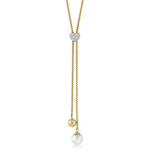 32" Yellow Gold-Plated Stainless Steel Necklace Made with Swarovski Zirconia