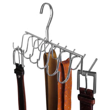 Load image into Gallery viewer, Evelots Tie, Belt, Scarf, Jewelry Rack-Hanger-Organizer-Chrome-28 Hooks