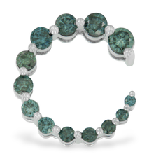 Load image into Gallery viewer, 14k White Gold 1ct. TDW Treated Blue Round Cut Diamond Pendant Necklace (Blue, I2-I3)