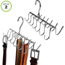 Load image into Gallery viewer, Evelots Tie, Belt, Scarf, Jewelry Rack-Hanger-Organizer-Chrome-28 Hooks