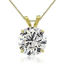 Load image into Gallery viewer, 14K Yellow Gold 1.25 Cttw Cubic Zirconia Round Solitaire Necklace