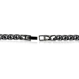 Black Tone 2.4Mm Spiga Chain Link Necklace, 18 Inches