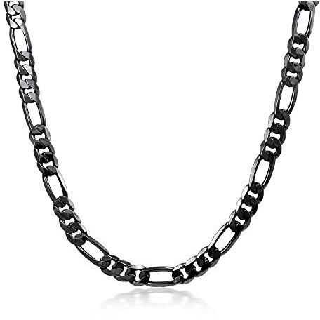 Black Tone 4.2Mm Cuban Chain Link Necklace, 18 Inches