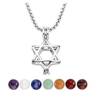 7 Chakra Reiki Healing Natural Crystal Stone Aromatherapy Lava Rock Stone Essential Oil Diffuser Necklace Hollow Pendant Necklace